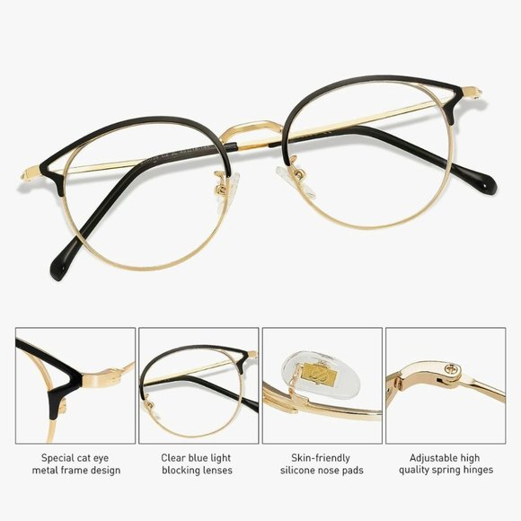 SOJOS Blue Light Blocking Glasses Small Cat Eye Women Computer Eyeglasses - Picture 3 of 15